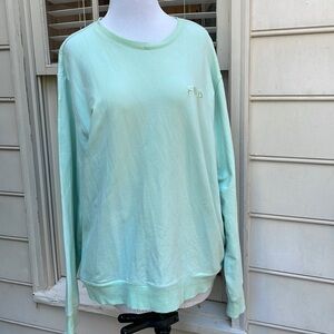 FILA Mist Green Soft Logo Sweatshirt w/ Pockets Size XXL